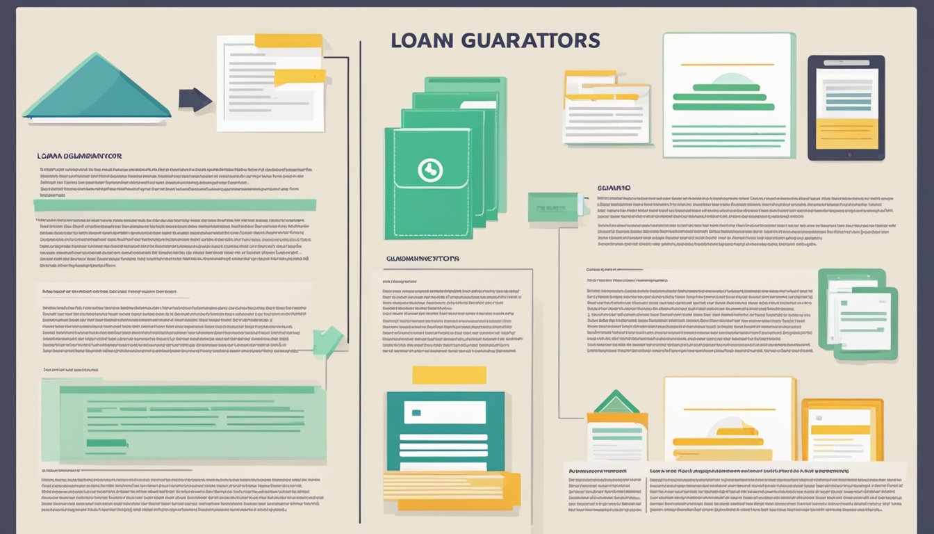 A document with different loan types listed, and a section highlighting the requirements for loan guarantors in Singapore