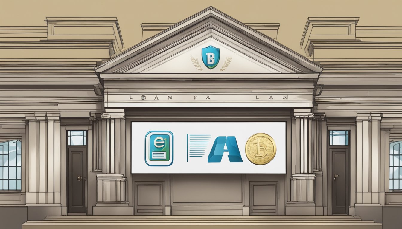 A bank logo displayed prominently with text detailing loan features and terms