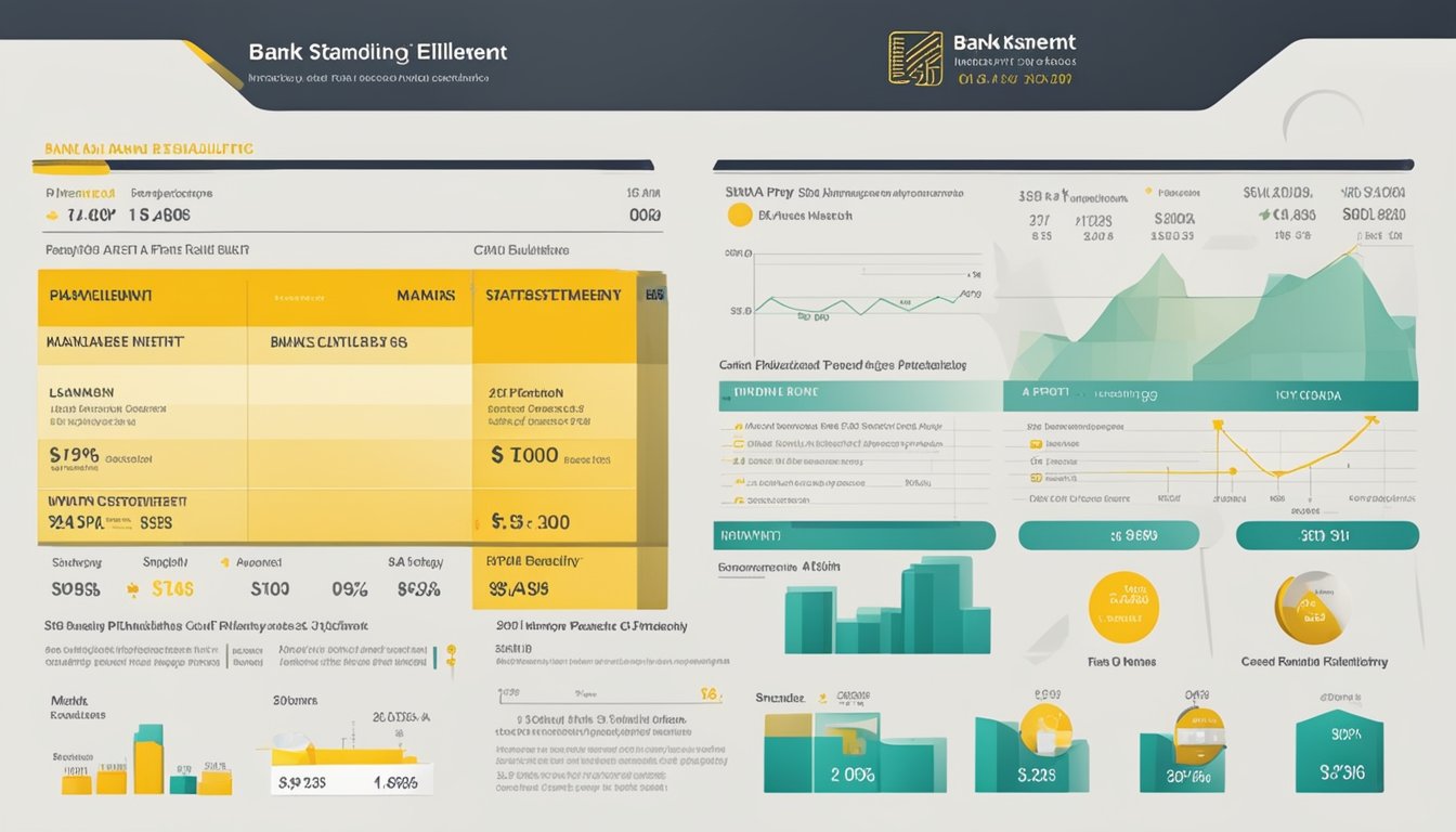 A bank statement with Maybank logo, interest rate chart, and eligibility criteria displayed