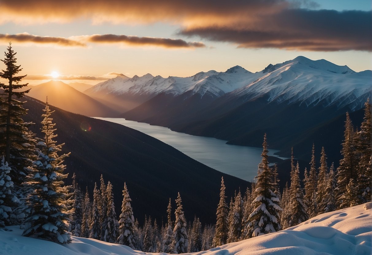 Vast Alaskan wilderness, with snow-capped mountains, dense forests, and sprawling tundra, only a small percentage of the state is habitable