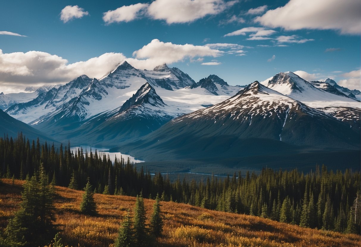 Alaska's vast wilderness, with its snow-capped mountains and dense forests, stretches for miles. Only a small percentage of the land is habitable, with scattered towns and settlements dotting the rugged landscape