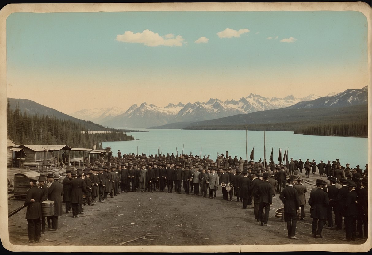 Alaska being transferred from Russia to the United States in 1867. The signing of the treaty by representatives from both countries