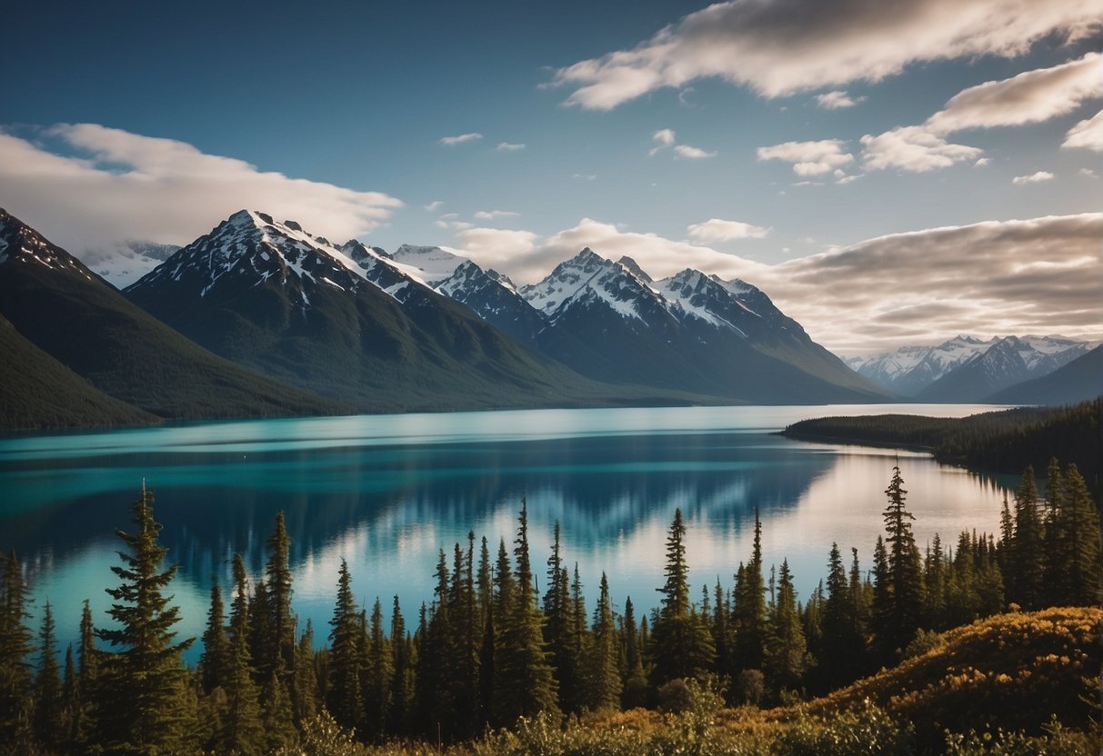 Alaska lies in the northwest corner of North America, making it the most western state rather than the most eastern. Its vast landscape is characterized by rugged mountains, dense forests, and icy glaciers, surrounded by the frigid waters of the Arctic and Pacific