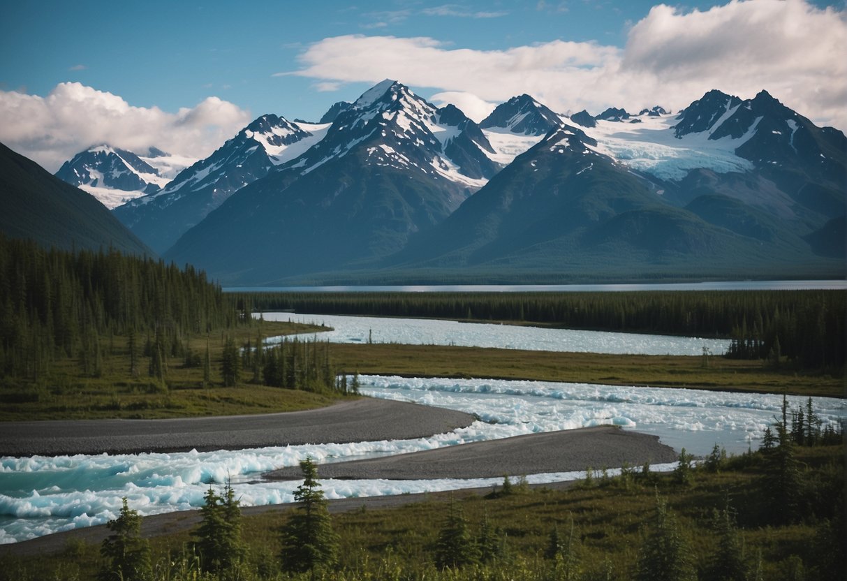 Alaska's vast landscape, with its towering mountains and expansive glaciers, symbolizes its historical and cultural significance as a land of immense natural beauty and rich indigenous heritage