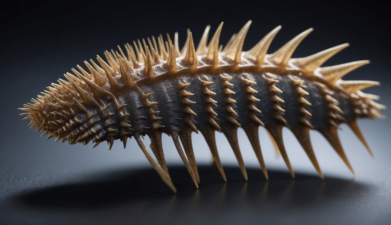 Hallucigenia's spiky body twists and turns, revealing its enigmatic anatomy from the Cambrian Period
