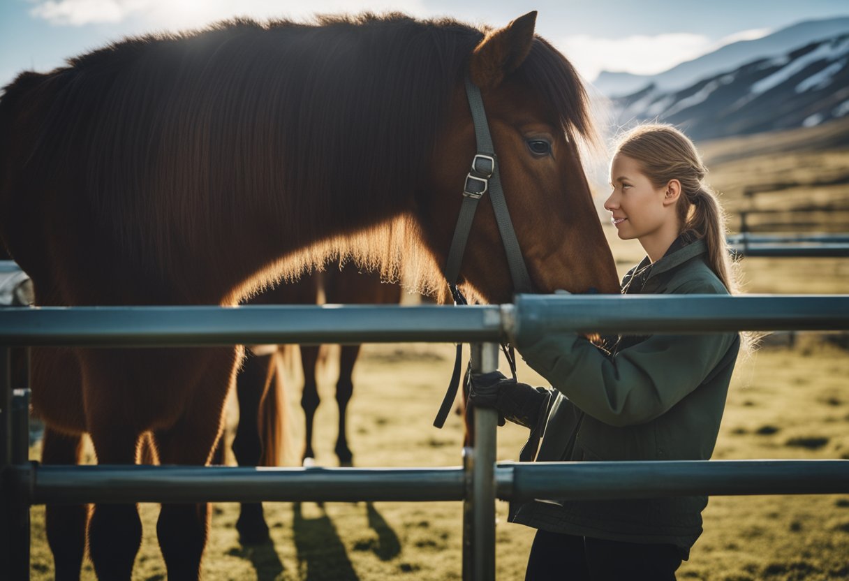 An Icelandic horse receiving veterinary care and support, with a focus on understanding their health, common illnesses, and prevention