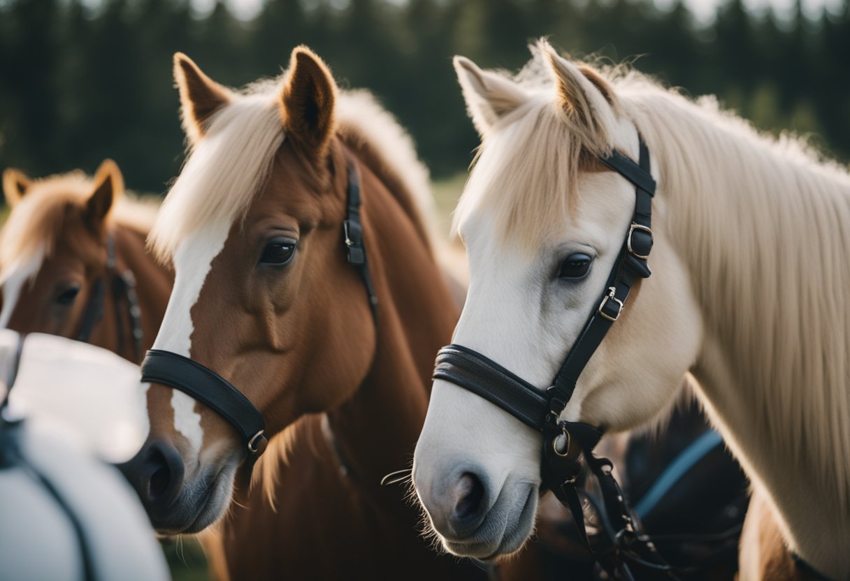 A group of Icelandic horses being prepared for a trail ride, with a focus on planning and safety tips