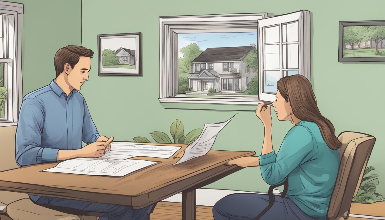 A rental property with visible mold growth, a landlord and tenant discussing lease agreements, and a clause specifically addressing mold liability