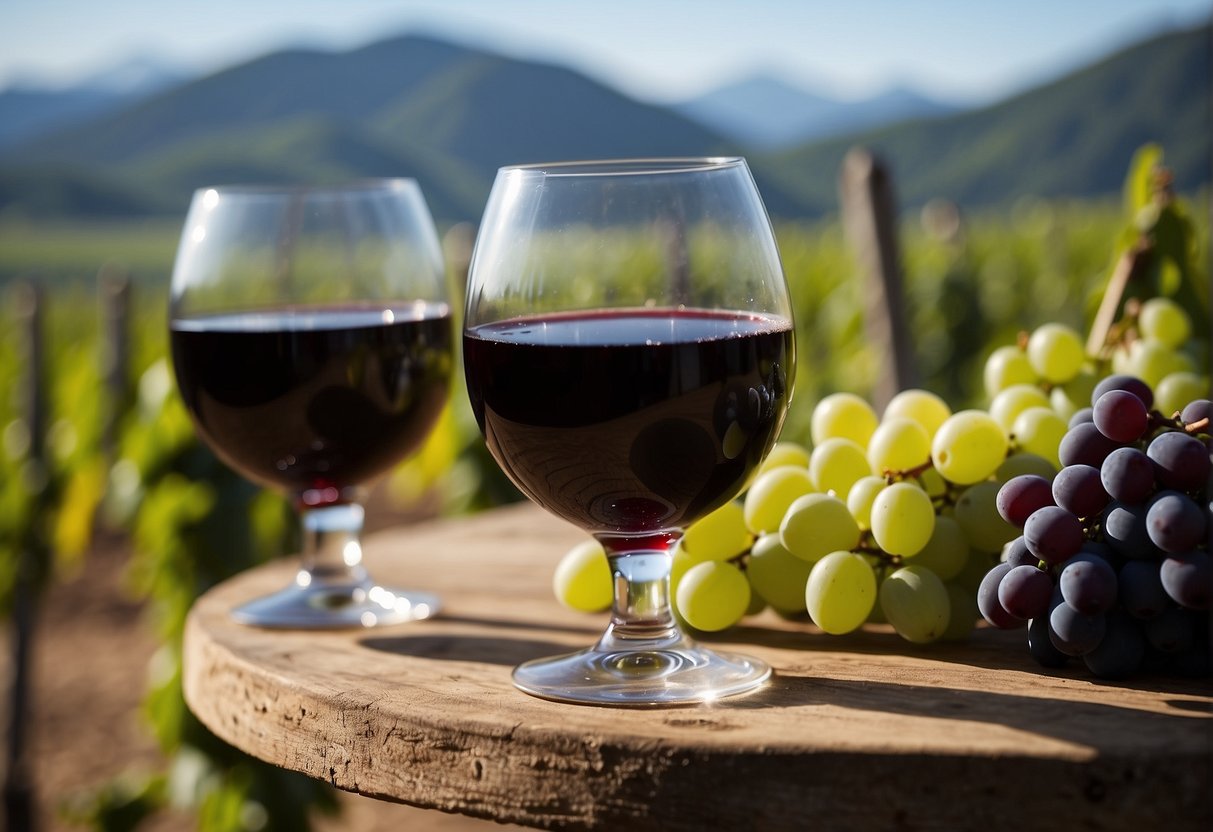 Vineyards in various regions produce red wine types, each with distinct flavors and characteristics
