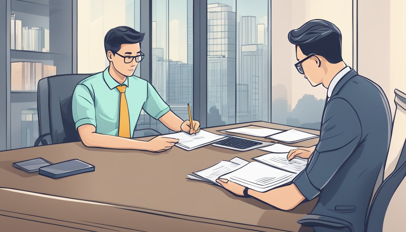 A business owner submits loan application to a money lender in Singapore, meeting eligibility requirements