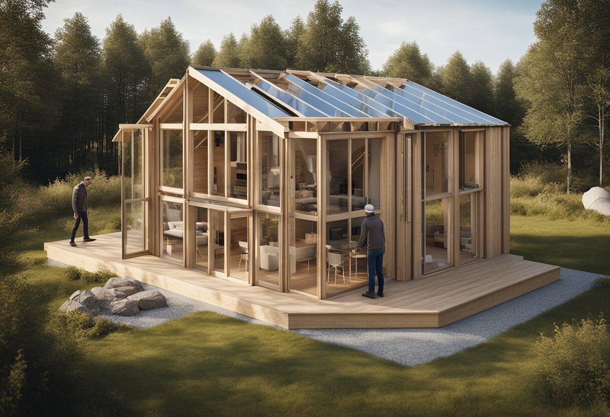 A sustainable home being built with durable materials in a Danish climate