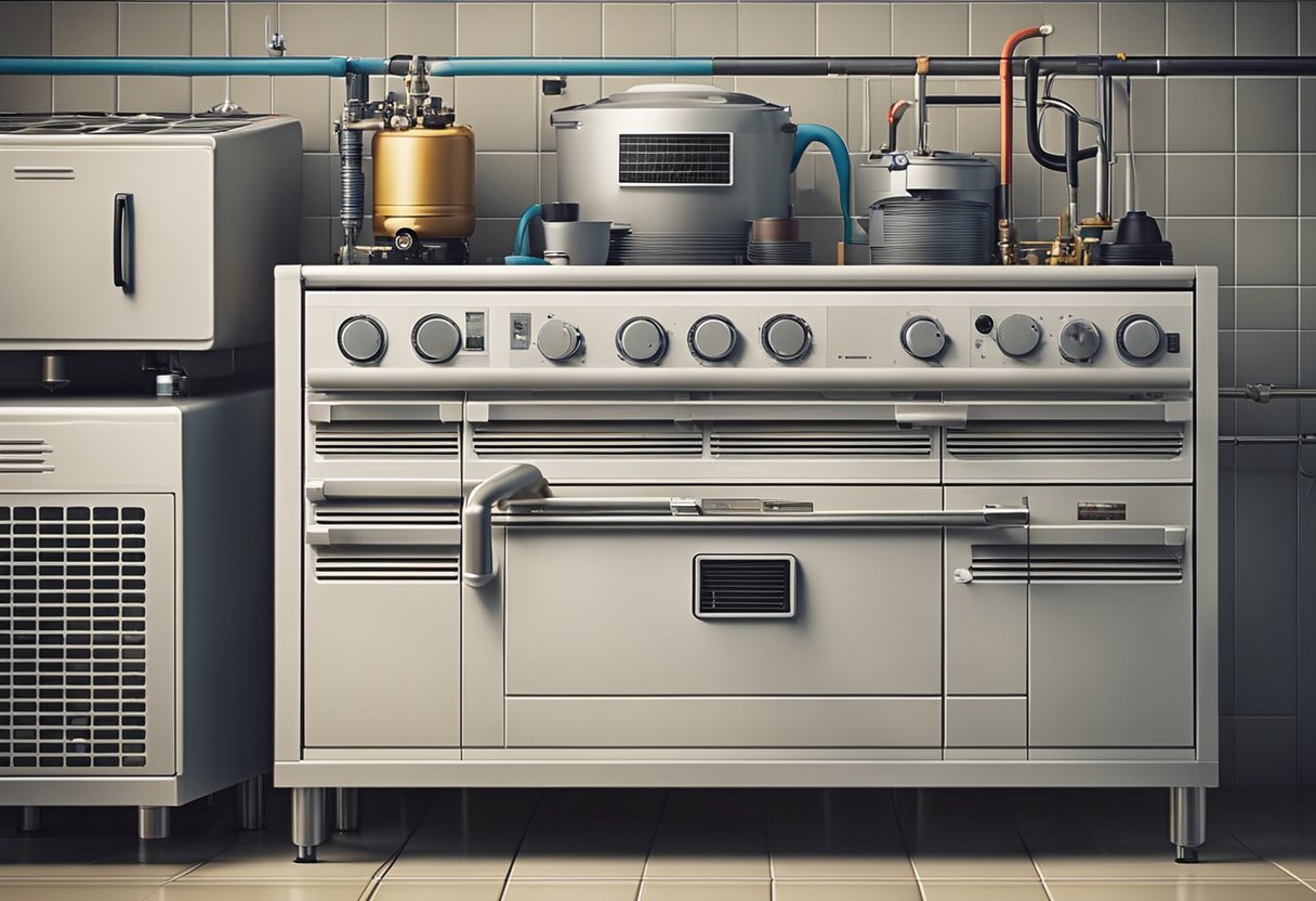 An illustration of troubleshooting a heating system with tools and equipment, showing practical solutions and tips for maintenance