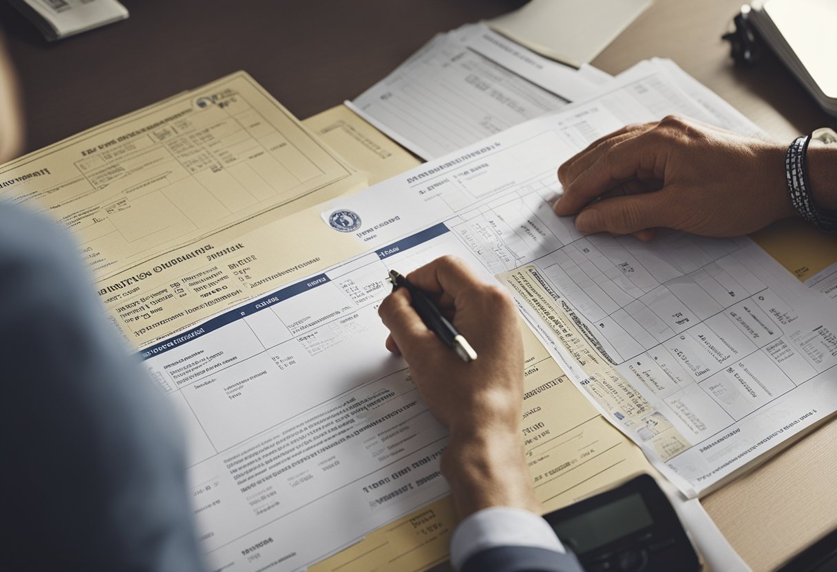 A person submits a building permit application at a local municipality office in Denmark. The official stamps the application and enters it into the system