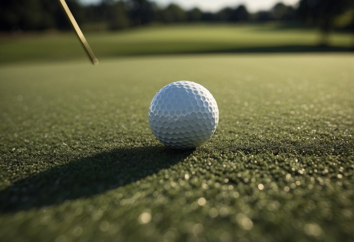 A golf ball smoothly slides across the green, showcasing the benefits for golfers