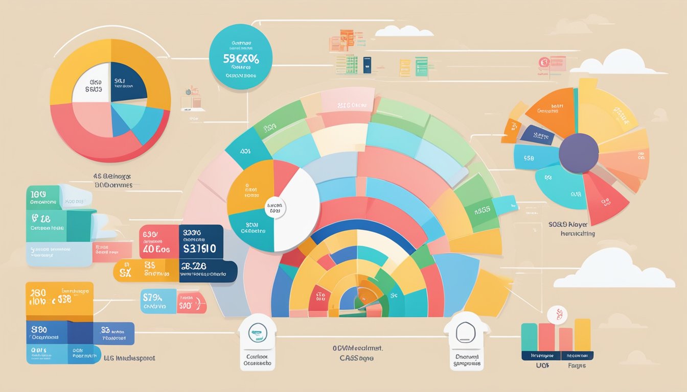 A colorful pie chart comparing lifestyle and spending categories for OCBC 365 and UOB One in Singapore