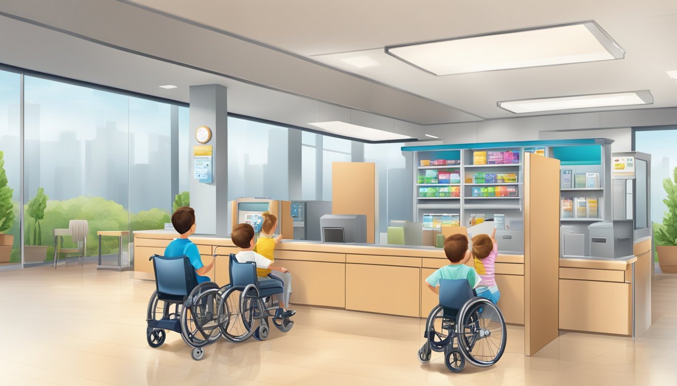 A child-friendly bank branch with wheelchair access and easy-to-reach counters