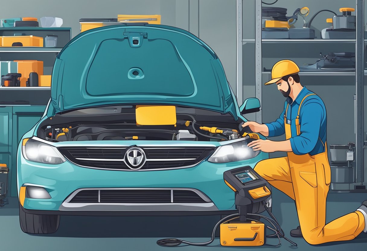 A mechanic examines a car's speed sensor with diagnostic tools, identifies the issue, and makes necessary repairs