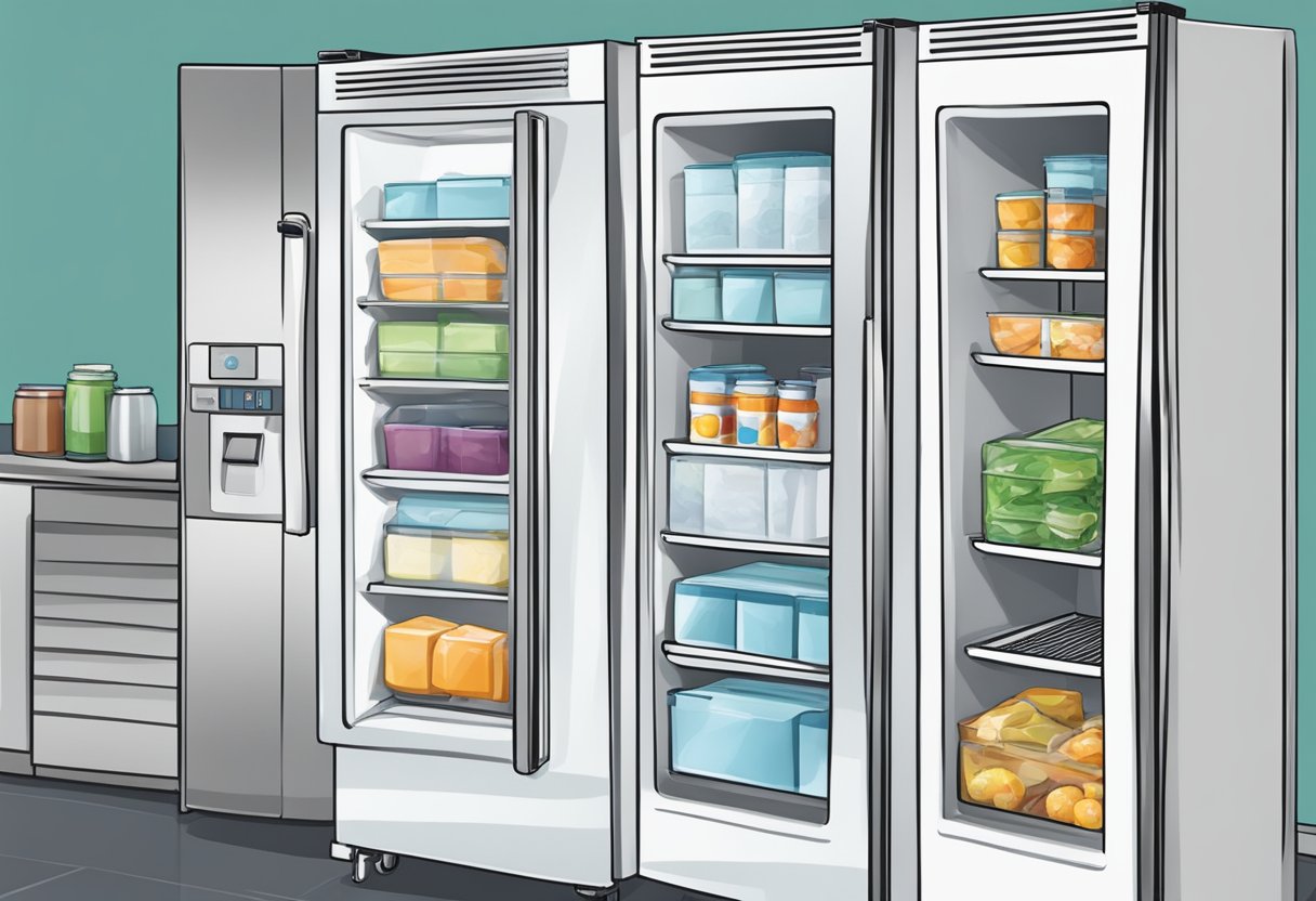A freezer with at least 2 inches of clearance on all sides