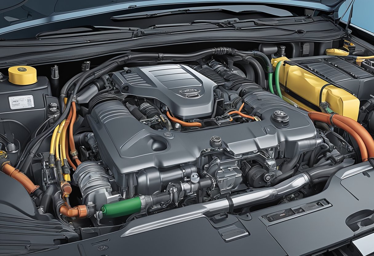 A car's PCM sits in the engine compartment, connected to various sensors.

It may show signs of failure, such as engine misfires or stalling. Regular maintenance can prolong its lifespan