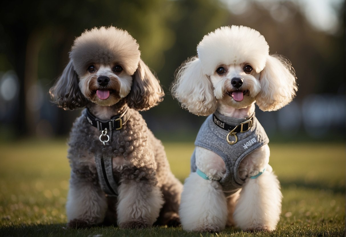 A poodle's age is calculated by its physical appearance and behavior, such as grey hairs and decreased activity