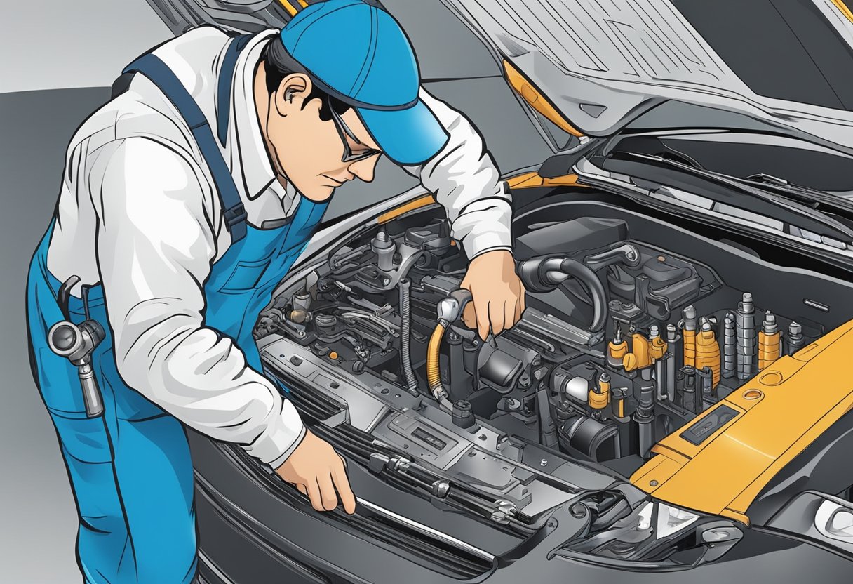 A mechanic examines EVAP system components for leaks or blockages.

Diagnostic tools are used to identify the source of the P0496 trouble code