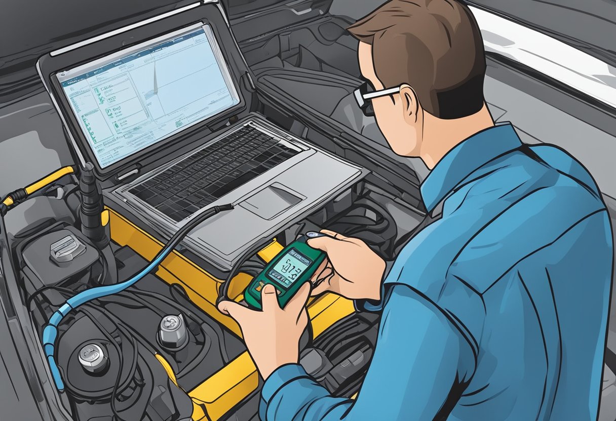 The mechanic uses a diagnostic tool to check the O2 sensor.

The tool displays the P0139 code, indicating a slow response. The mechanic prepares to fix the issue