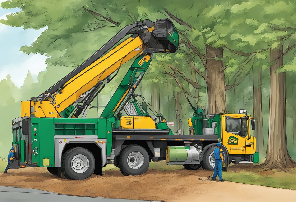 A professional tree removal crew in Concord, NC uses advanced equipment to safely and efficiently remove trees