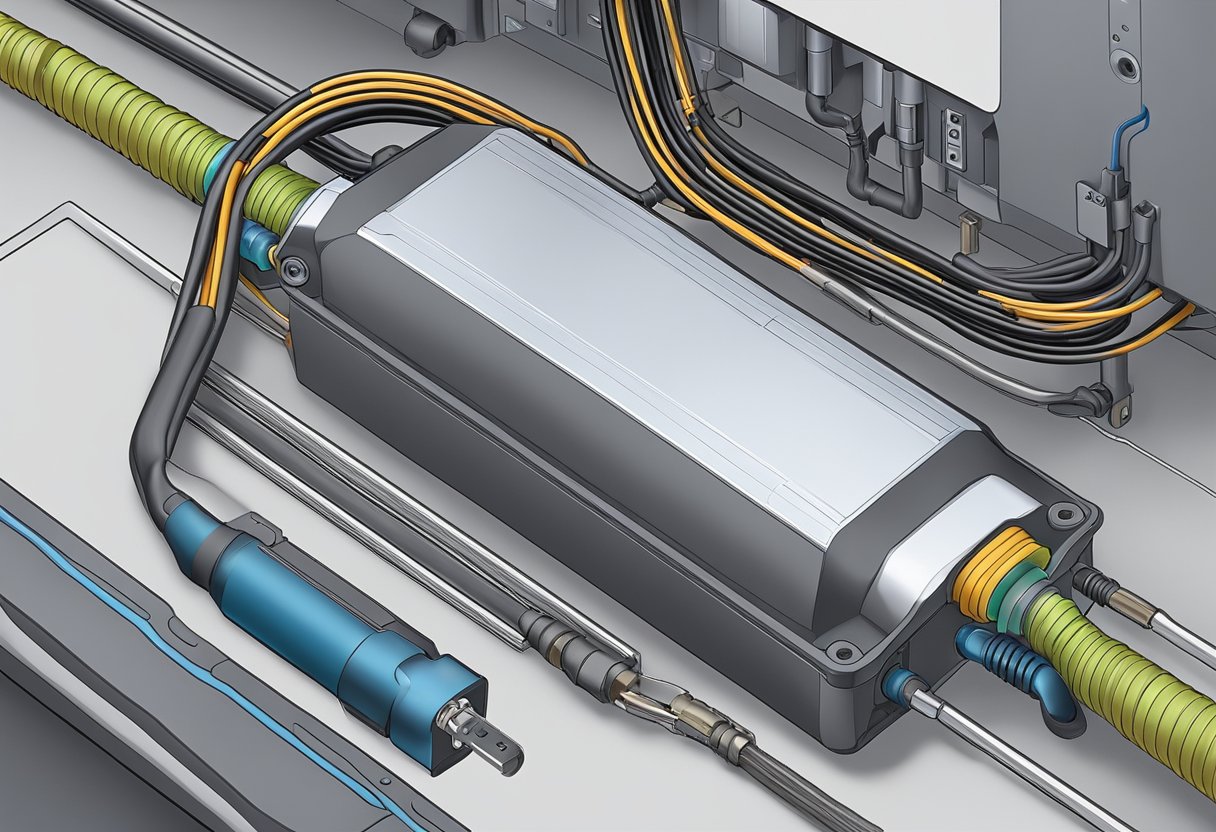 The O2 sensor circuit shows low voltage.

Wires and connectors are visible. The sensor is connected to the exhaust system