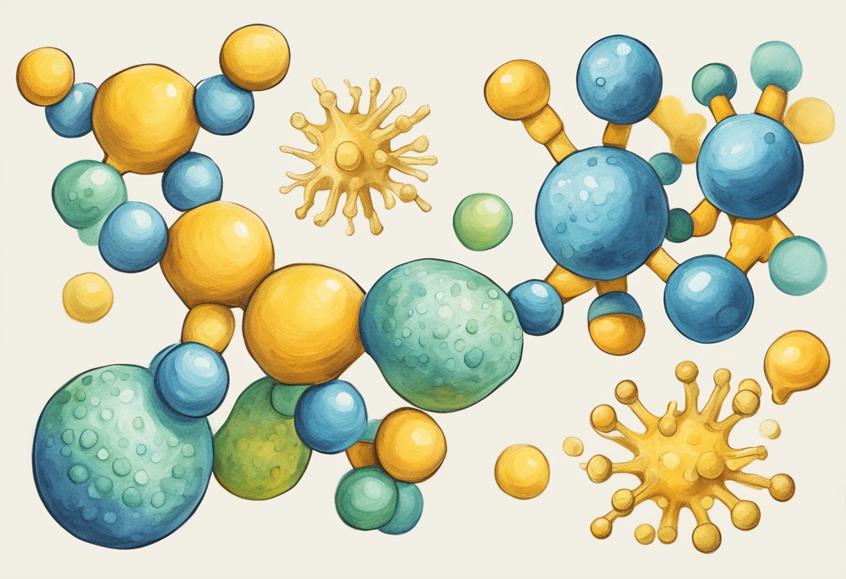 Vitamin D3 and K2 molecules interact in a cellular environment, enhancing calcium absorption and promoting bone health