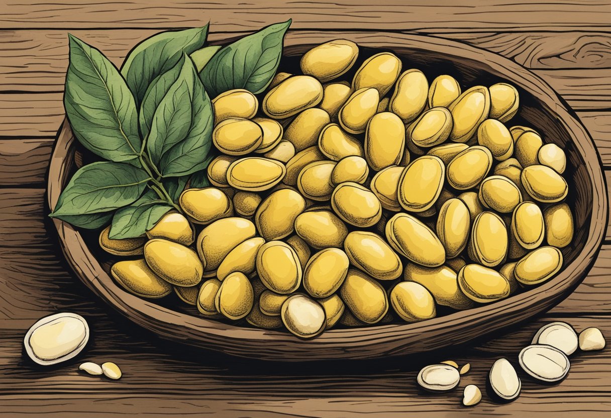 A colorful array of fresh butter beans, rich in nutrients, arranged on a rustic wooden table