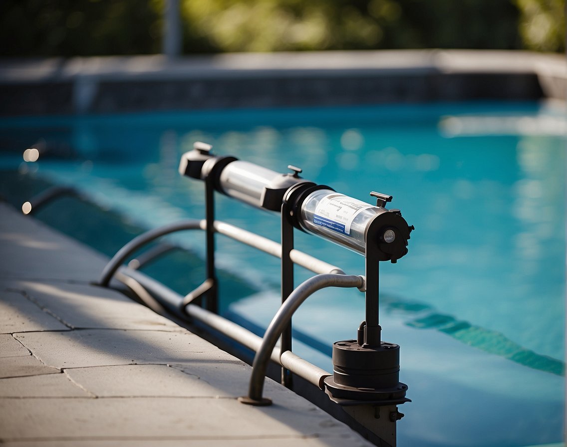 A pool chemical system dispenses chemicals into a pool, maintaining proper balance for safe and efficient swimming
