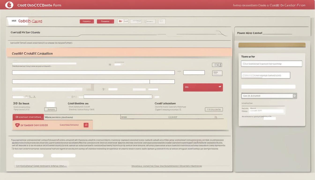 A computer screen displaying an online credit card cancellation form with the OCBC logo and a series of fields for the user to fill out