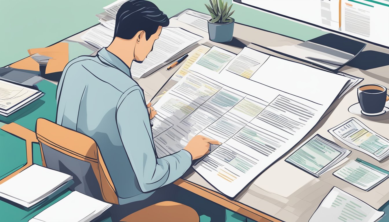 A person reviewing OCBC Debt Consolidation Plan documents