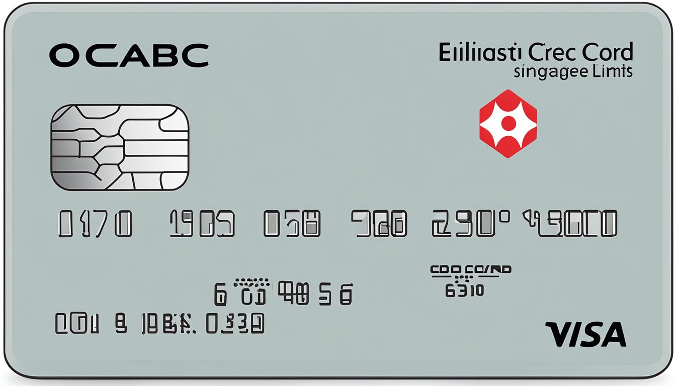 A credit card with "OCBC" logo. Text reads "Eligibility Criteria for Credit Limit Increase" and "OCBC increase credit limit Singapore."