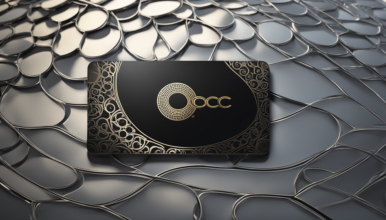 A sleek black OCBC Infinite Card sits on a reflective surface, with the iconic OCBC logo and intricate metallic details catching the light