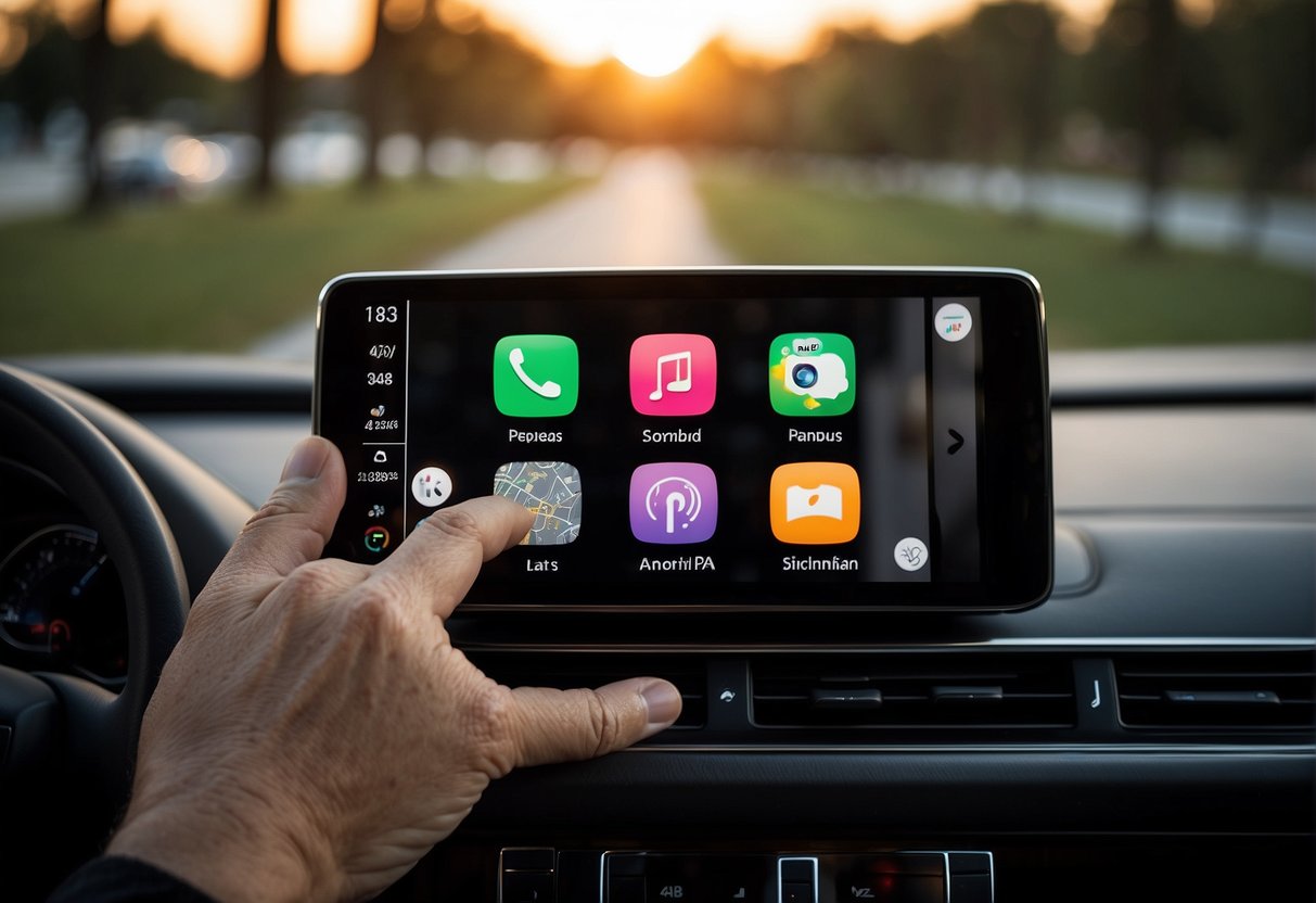A smartphone with carplay and android apps, showing third-party compatibility and expandability