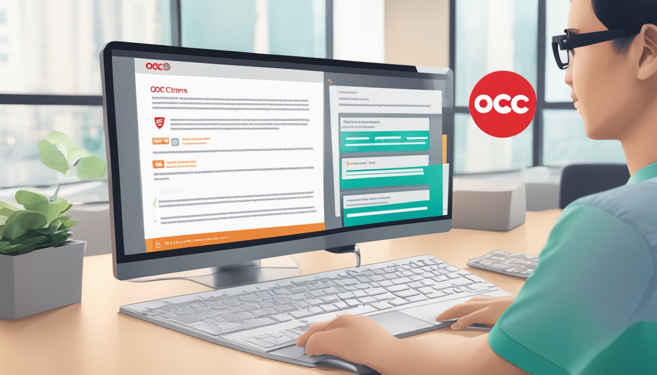 The OCBC Miles Terms and Policies document is displayed on a computer screen, with the OCBC logo in the top left corner and clear, legible text throughout
