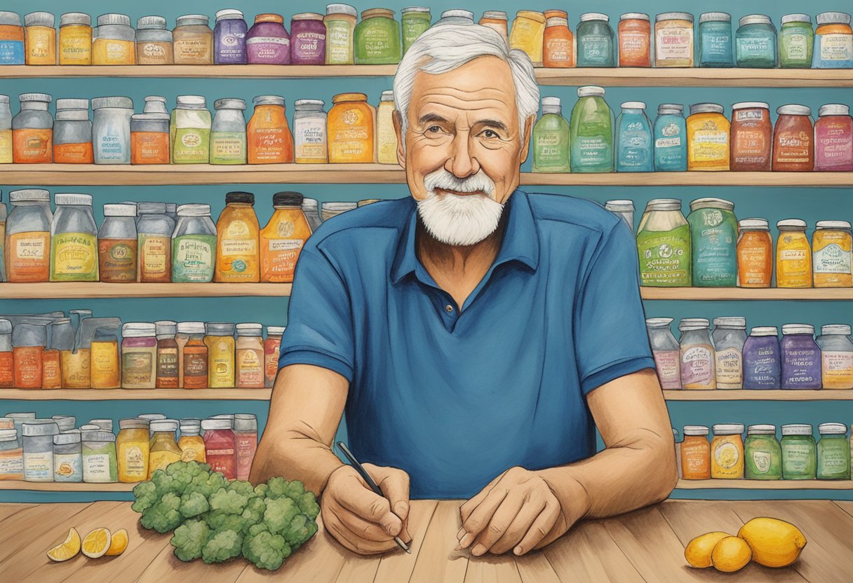 A man over 50 takes UK vitamins