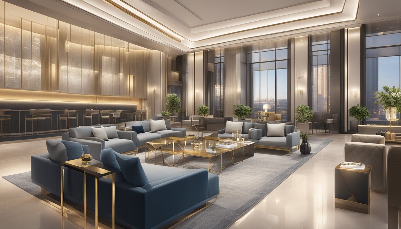 A luxurious credit card surrounded by upscale amenities and services, reflecting the exclusive benefits of OCBC Premier Visa Infinite