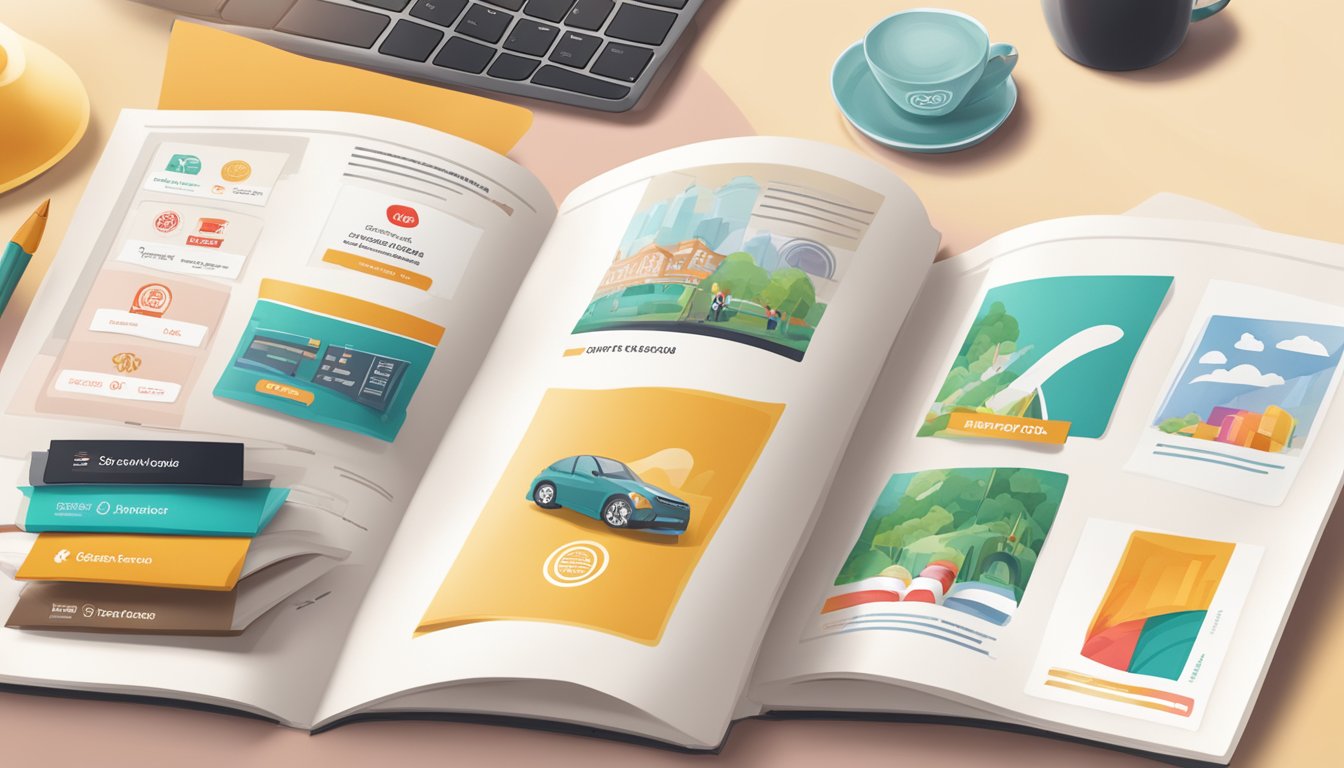A hand holding an OCBC rewards catalogue, with various items and rewards displayed on the pages