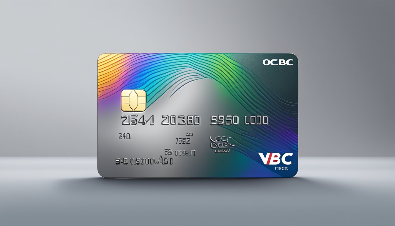 The OCBC Titanium Credit Card features a sleek, metallic design with embossed branding and a holographic security feature