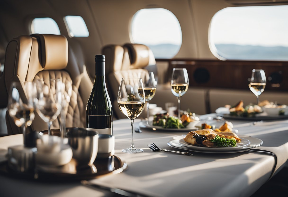 A private jet lands in Stuttgart. Luxurious accommodations and gourmet cuisine await