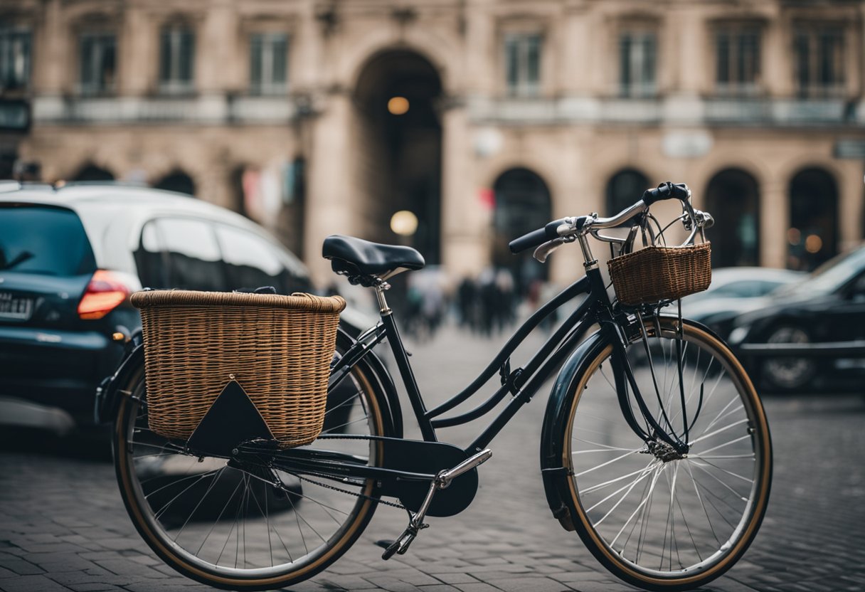 Bicycles weave through historic streets of Berlin, passing iconic landmarks and bustling markets