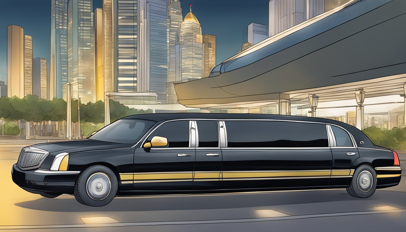 The OCBC Voyage cardholder booking a limousine in Singapore. The card's exclusive features are highlighted in the scene