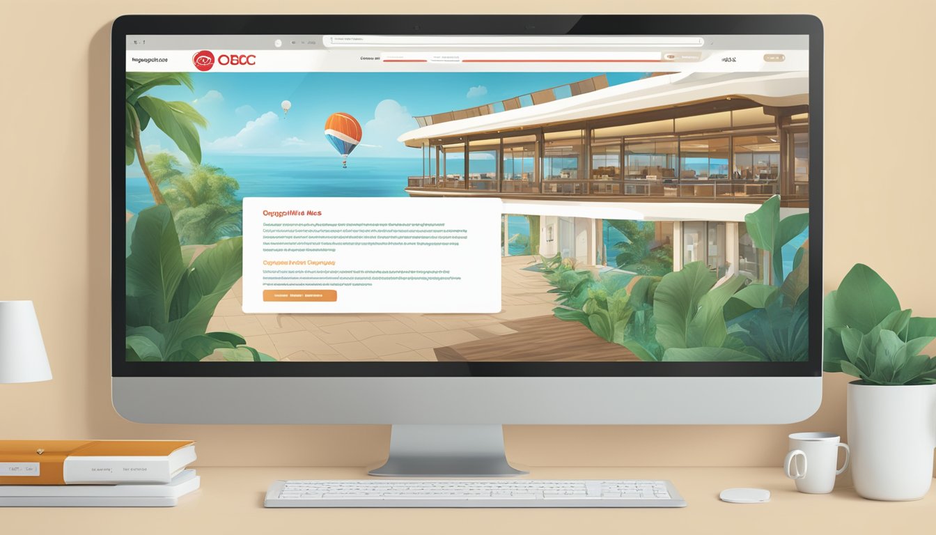 A computer screen displaying the "Frequently Asked Questions" page of the OCBC Voyage Miles Singapore website, with the logo and navigation bar visible