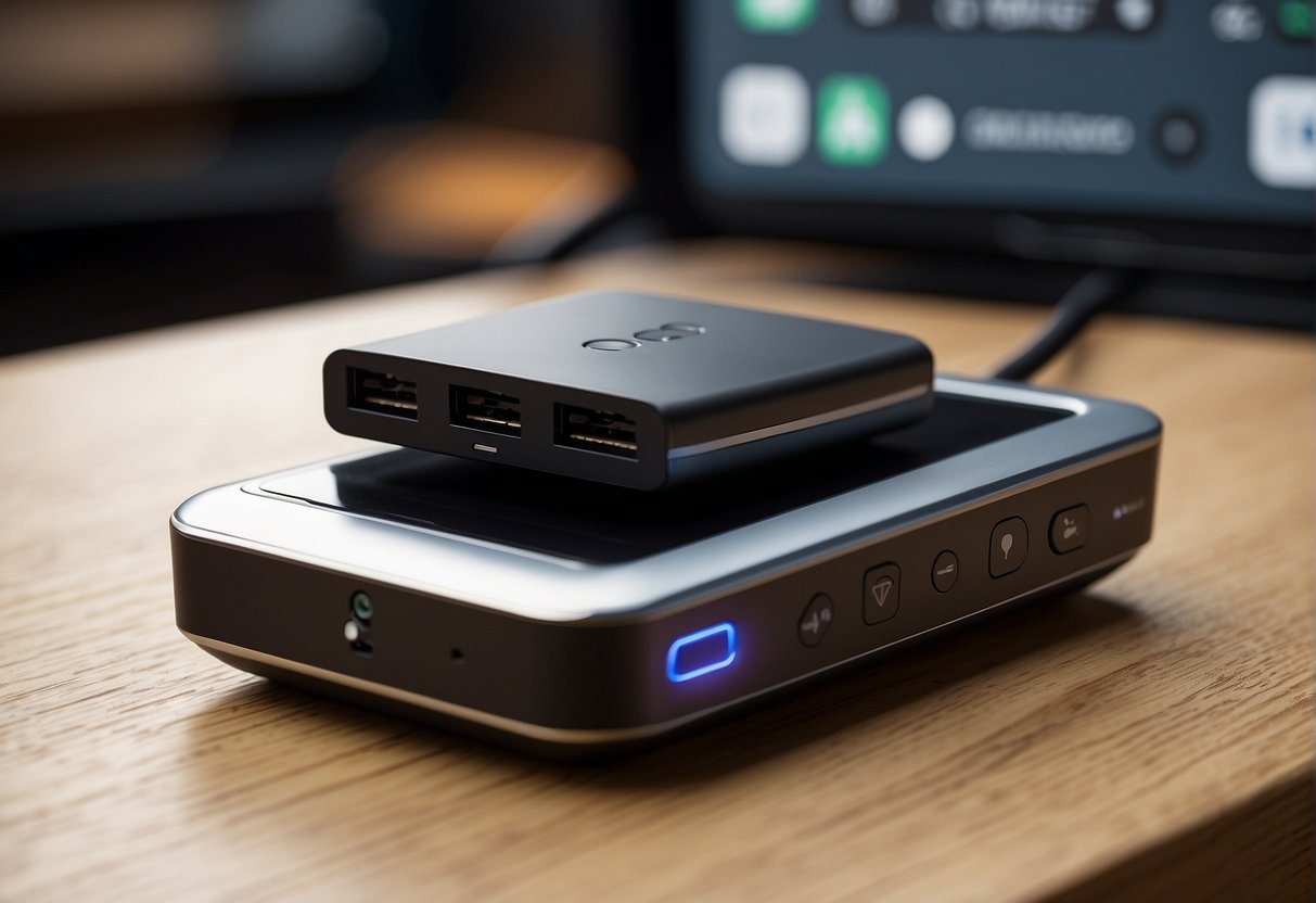 A wireless adapter connects to an existing car system, enabling wireless CarPlay for Android