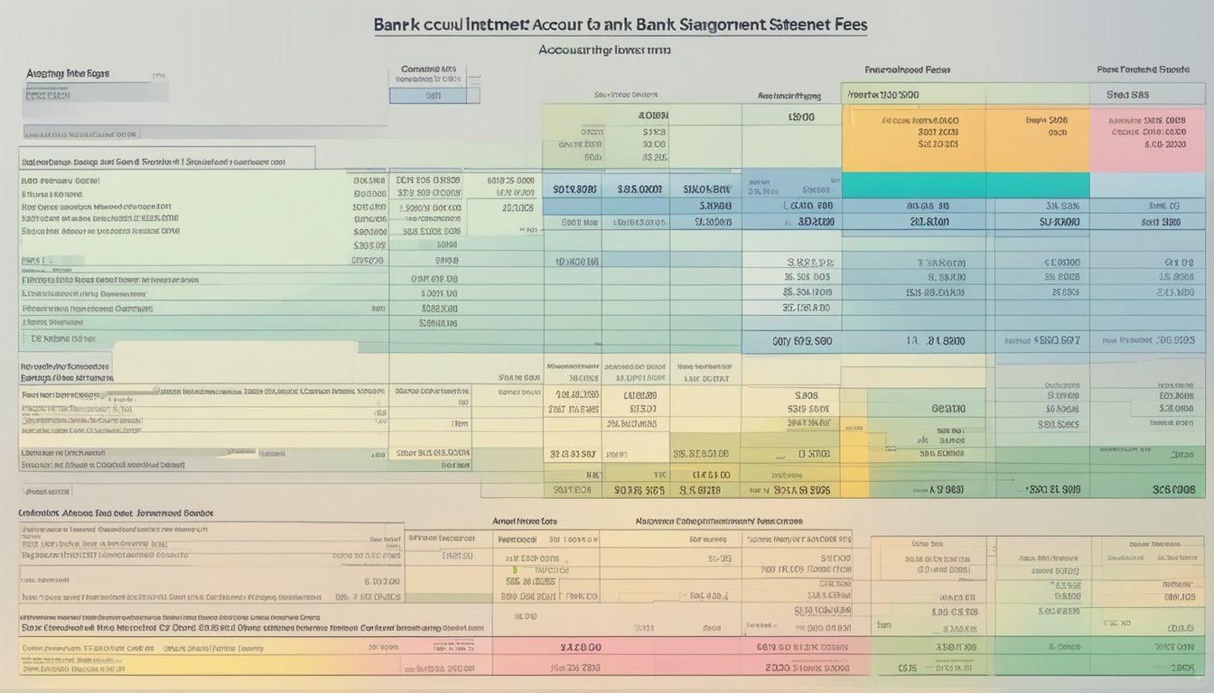 A bank statement with highlighted account interest and fees in Singapore