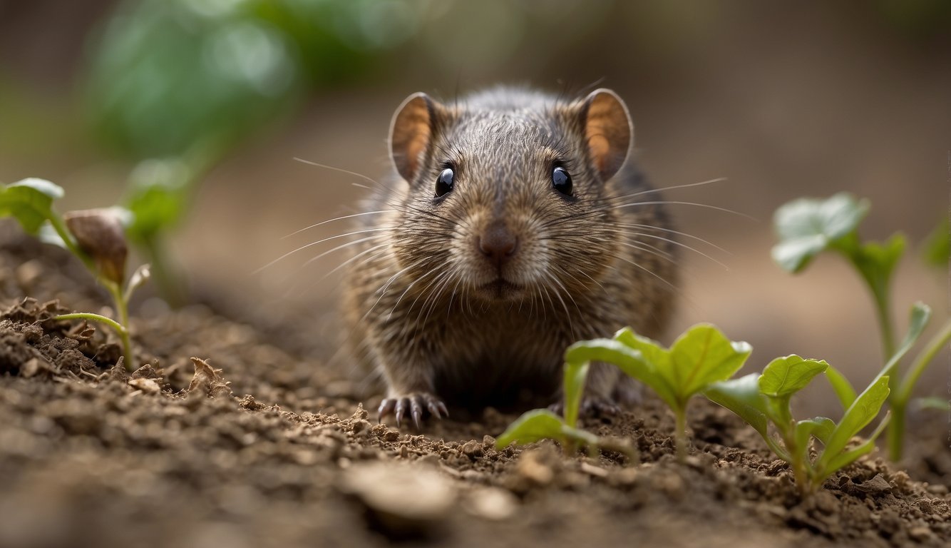 A small, burrowing mammal with a long snout and sharp claws digs into the earth, searching for ants and termites to eat.

The Fruitafossor's distinctive features are emphasized, showcasing its unique feeding behavior