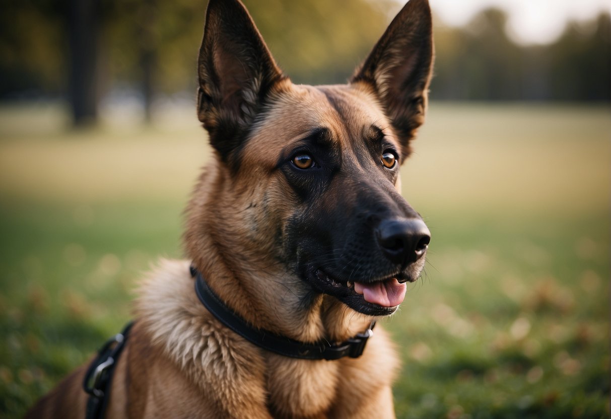 The Belgian Malinois shepherd is classified under the category of "Education and Lifestyle." The scene could depict the dog engaged in training or participating in an active lifestyle