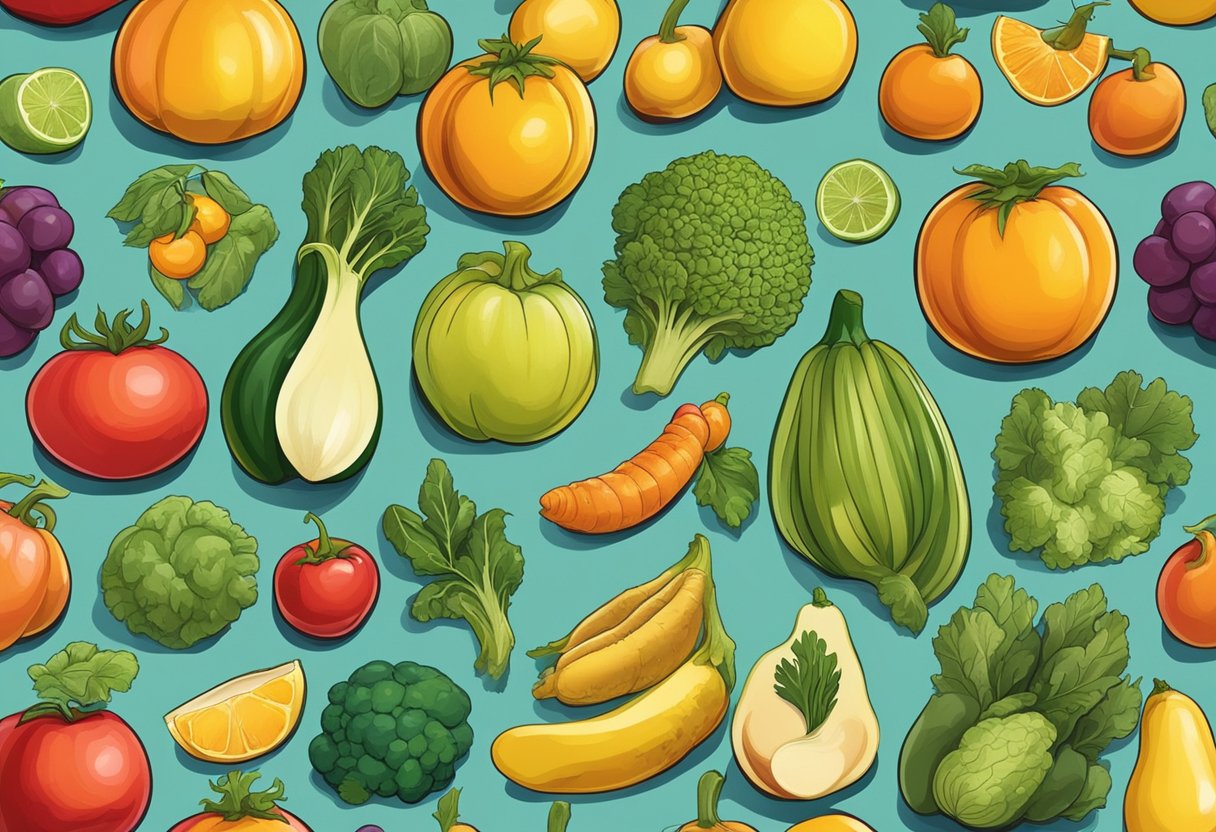 Ripe fruits and vegetables displayed with vibrant colors and firm textures for accurate visual identification